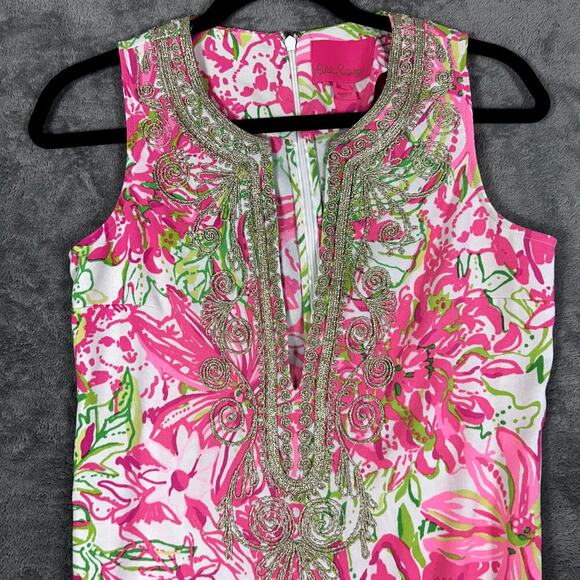 Lily Pulitzer Women's 0 V-Neck Colorful Printed Maxi Dress Preppy Atsy - Picture 3 of 13